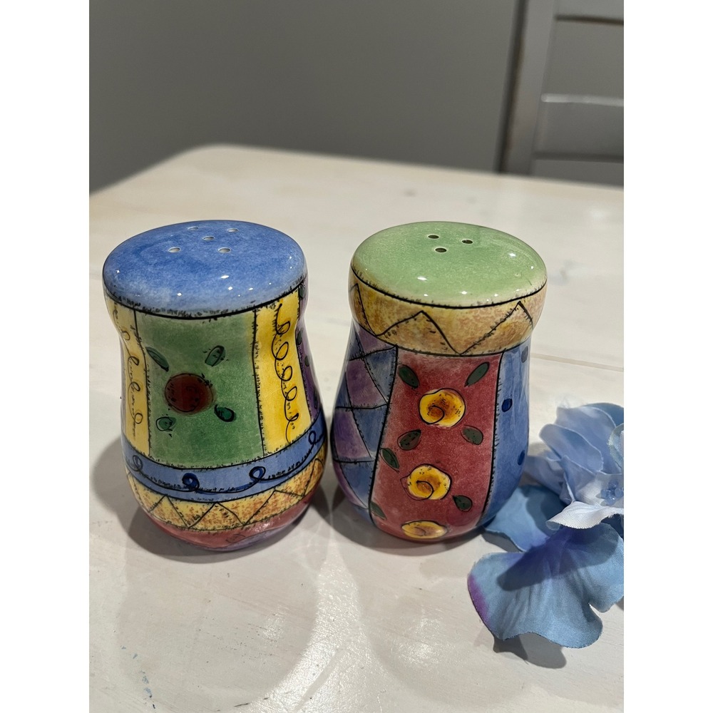Sango Colorful Ceramic‎ Salt and Pepper Shakers Set Kitchen Decor